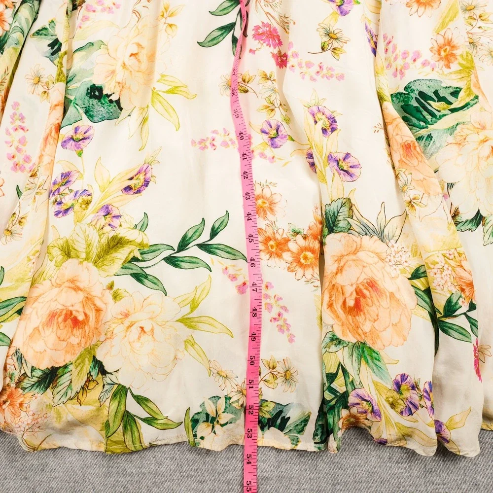 Anthropologie Maxi Dress Womens Floral Embroidered Sleeveless 16 Cream India